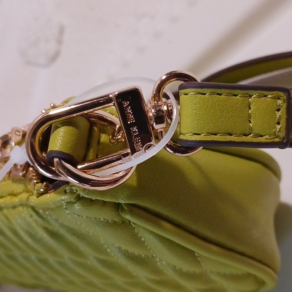 Anne Klein Tropic Chartreuse Mini Quilted Crossbody Bag ⚜️ 👑 ⚜️ - Picture 9 of 13